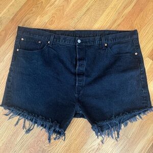 501 Cut-Off Shorts; Button Fly Black. Waist 48